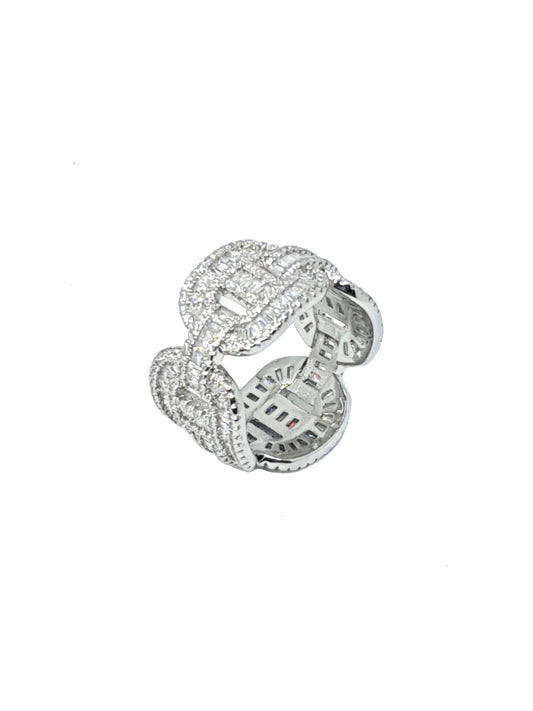 St. Tropez Iced Row Ring White Gold