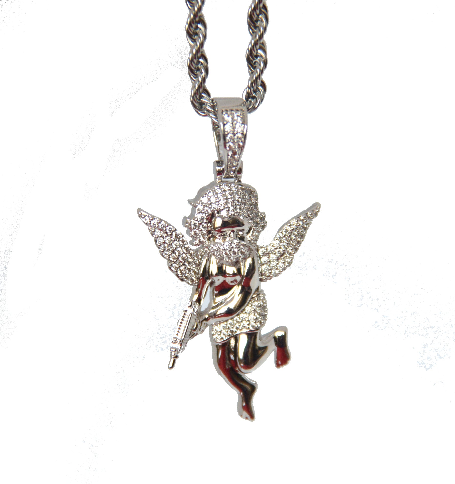 Baby Angel Gunner Pendant White Gold – Araien